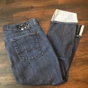 7 For All Mankind Cuffed Jeans- dark indigo wash